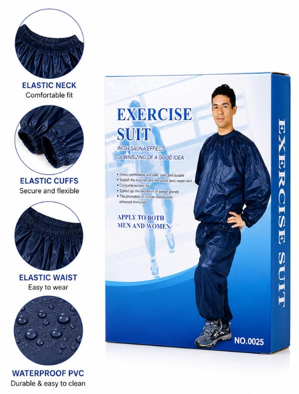 Sauna Suit for Men and Women, PVC Exercise Sweat Suit