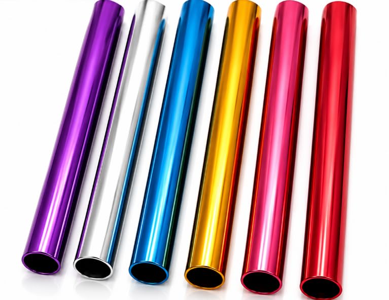 Aluminum Relay Baton Set, 30 cm, 6 Colors, Pack of 6