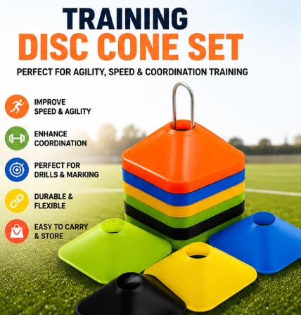LL Sports Training Disc Cone Set Multi-Color with Carry Handle
