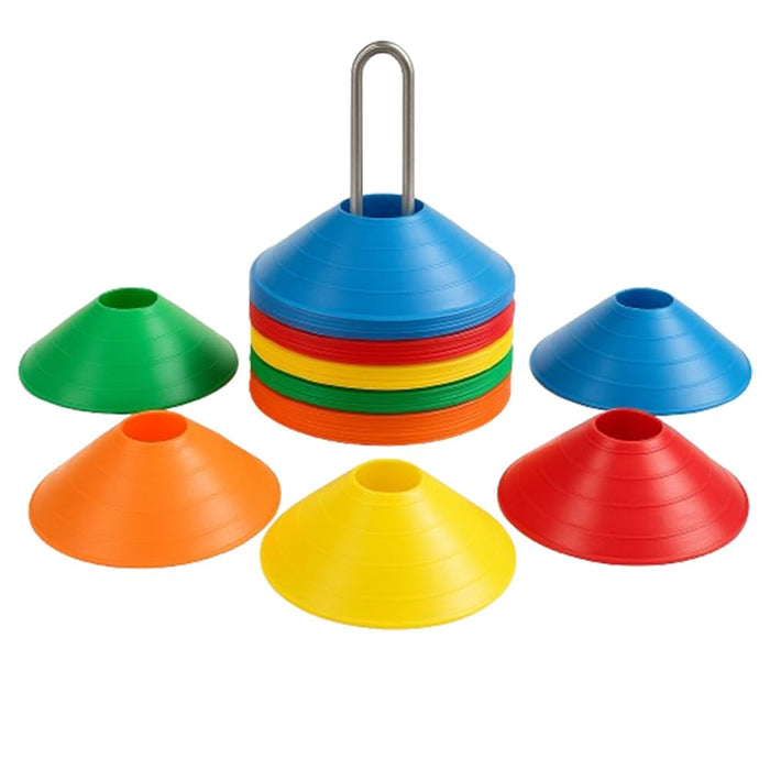 Training Cone, Football Training, Marking Cones, Sports Cones Marking Cones, Training Accessories Marking Discs, for Football Pulleys, 50 Pieces