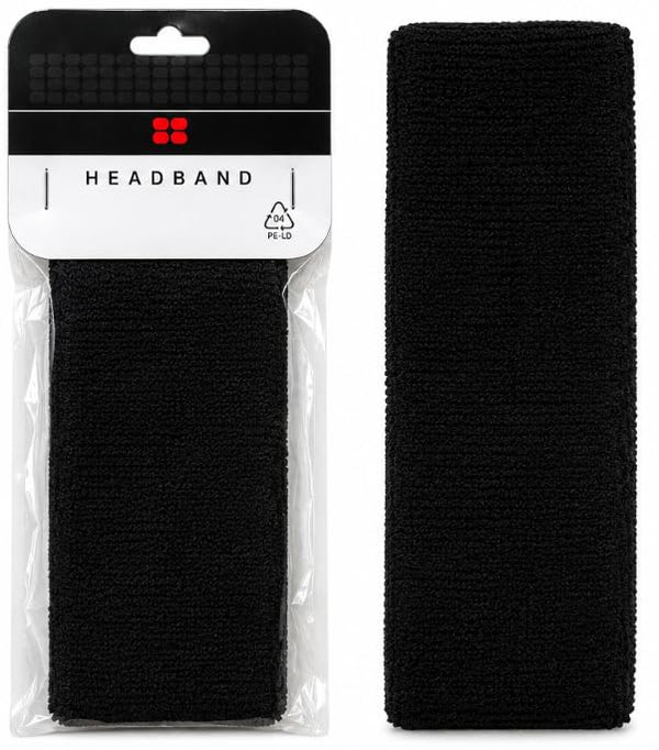 Sports Headband Soft Cotton Sweat Band for Gym & Running black