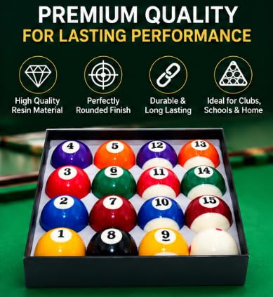 Al Falah Half Billiard Ball Training Set 16 Piece Resin