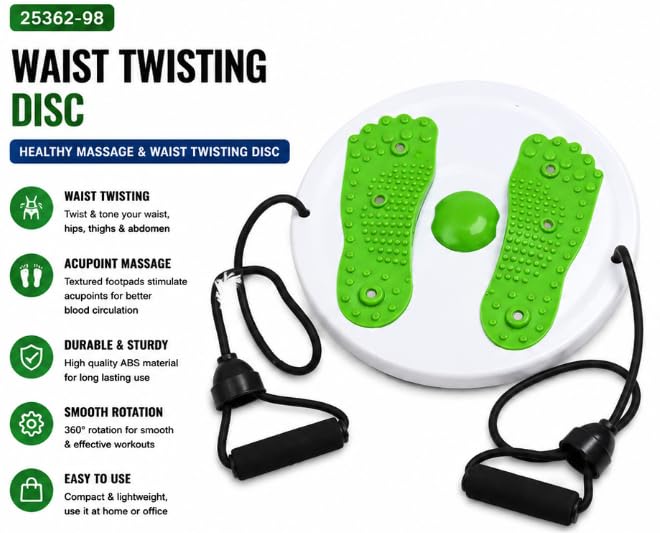 Waist Twisting Disc with Resistance Bands, ABS Material