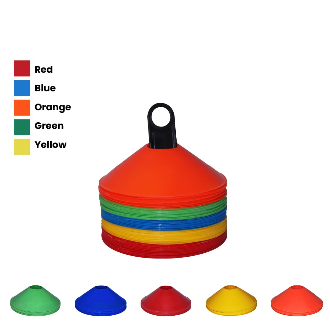 Training Cone, Football Training, Marking Cones, Sports Cones Marking Cones, Training Accessories Marking Discs, for Football Pulleys, 50 Pieces