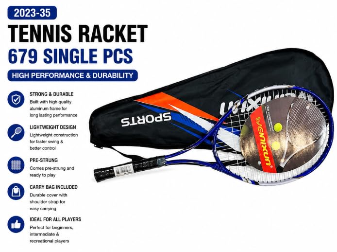 Venixun Sports Tennis Racket with Carry Bag, Blue