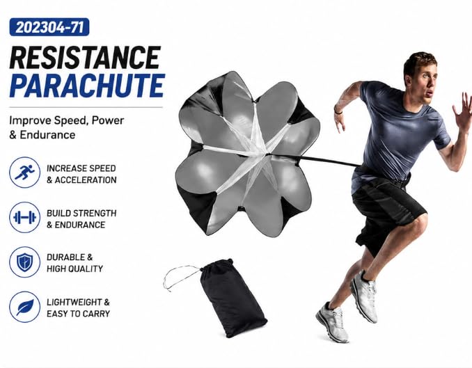 Speed Training Resistance Parachute with Waist Belt & Carry Bag