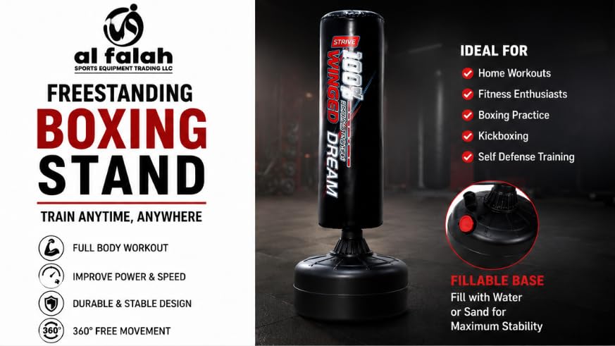 Al Falah Freestanding Boxing Punching Bag with Fillable Base