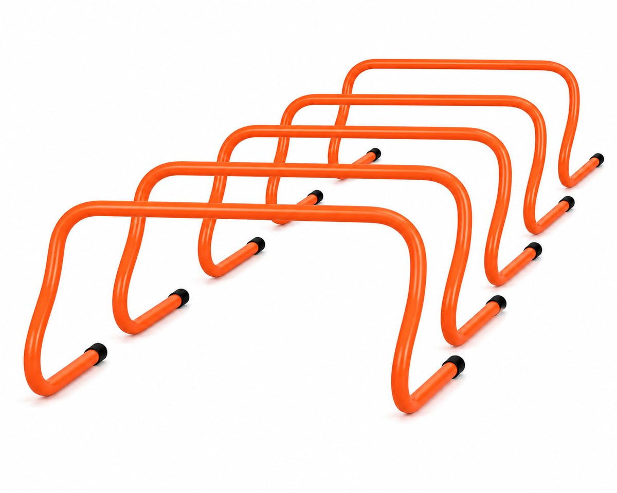 Speed Training Hurdles 15cm, Pack of 6, Lightweight PVC Agility Hurdles for Football, Soccer, Athletics, Fitness, Speed, Coordination and Sports Training