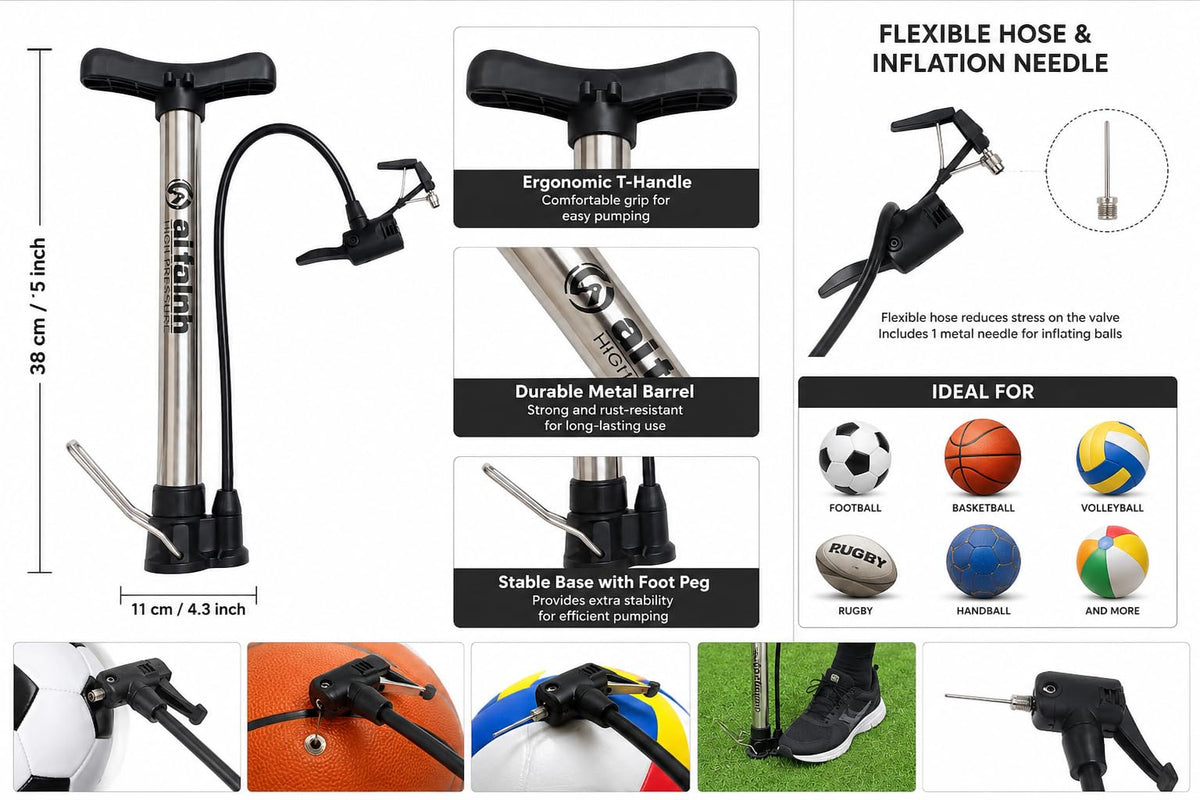 Aitaim High Pressure Hand Ball Pump with Flexible Hose